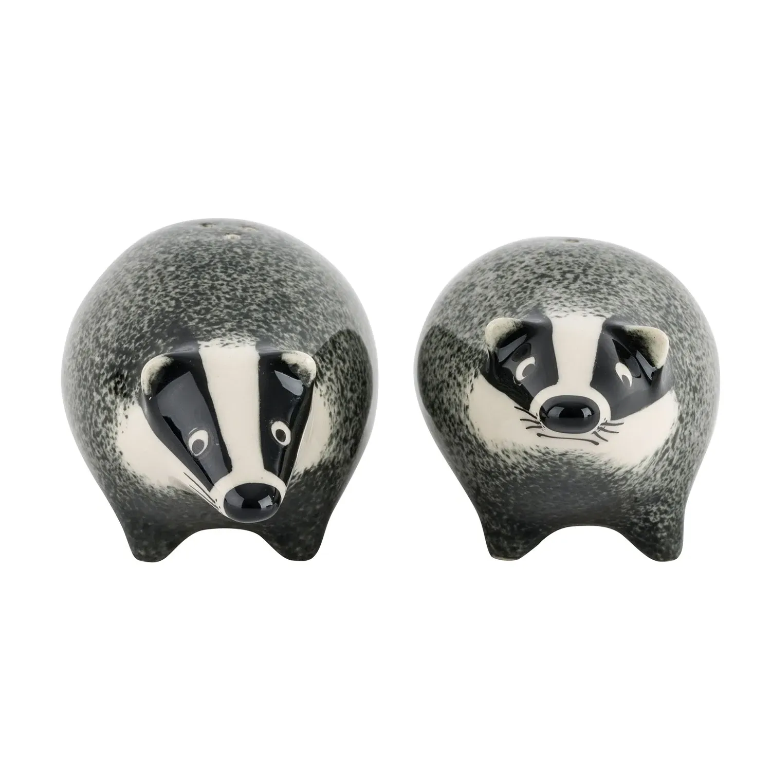 Badger Salt and Pepper Shakers - Black/Grey/White, Stoneware image