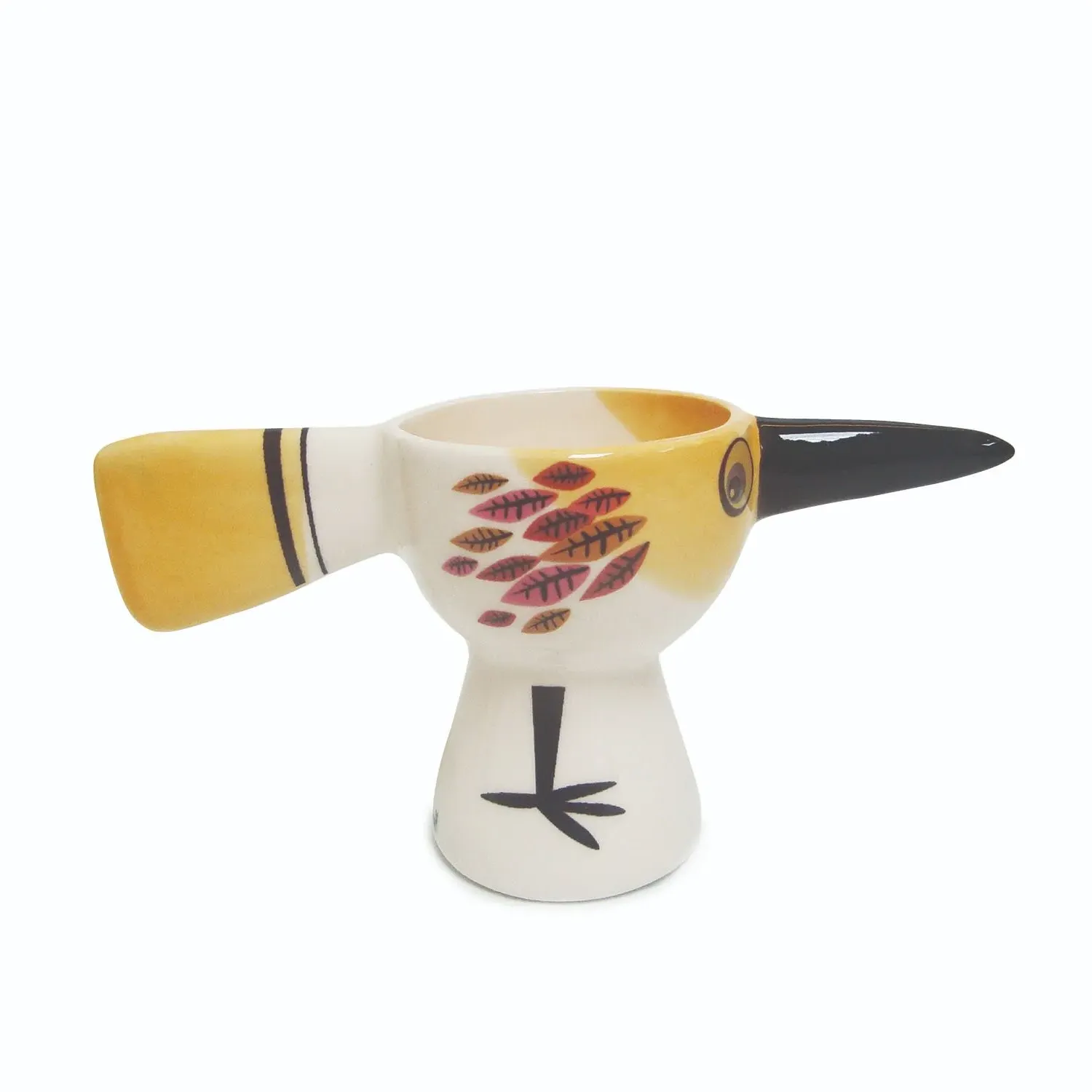 Bird Egg Cup - Orange, Ceramic