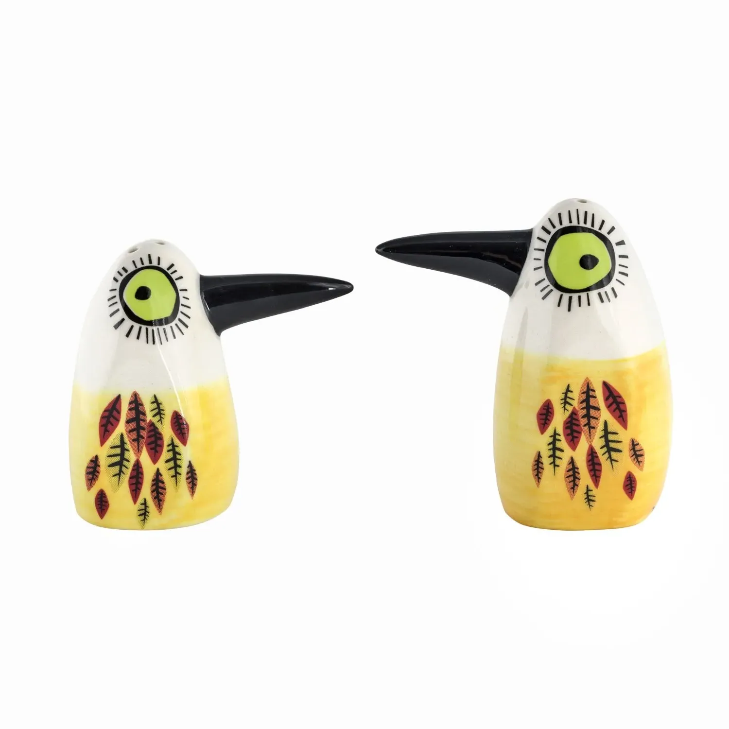 Bird Salt & Pepper Shakers - Yellow, Ceramic