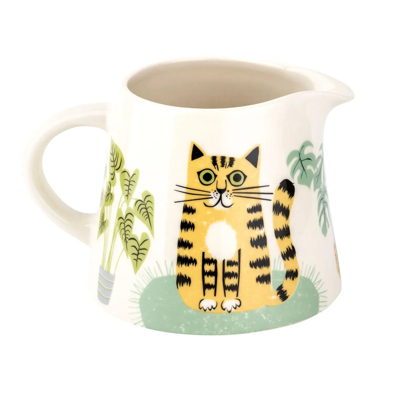 Cat Milk Jug - Green, Stoneware image