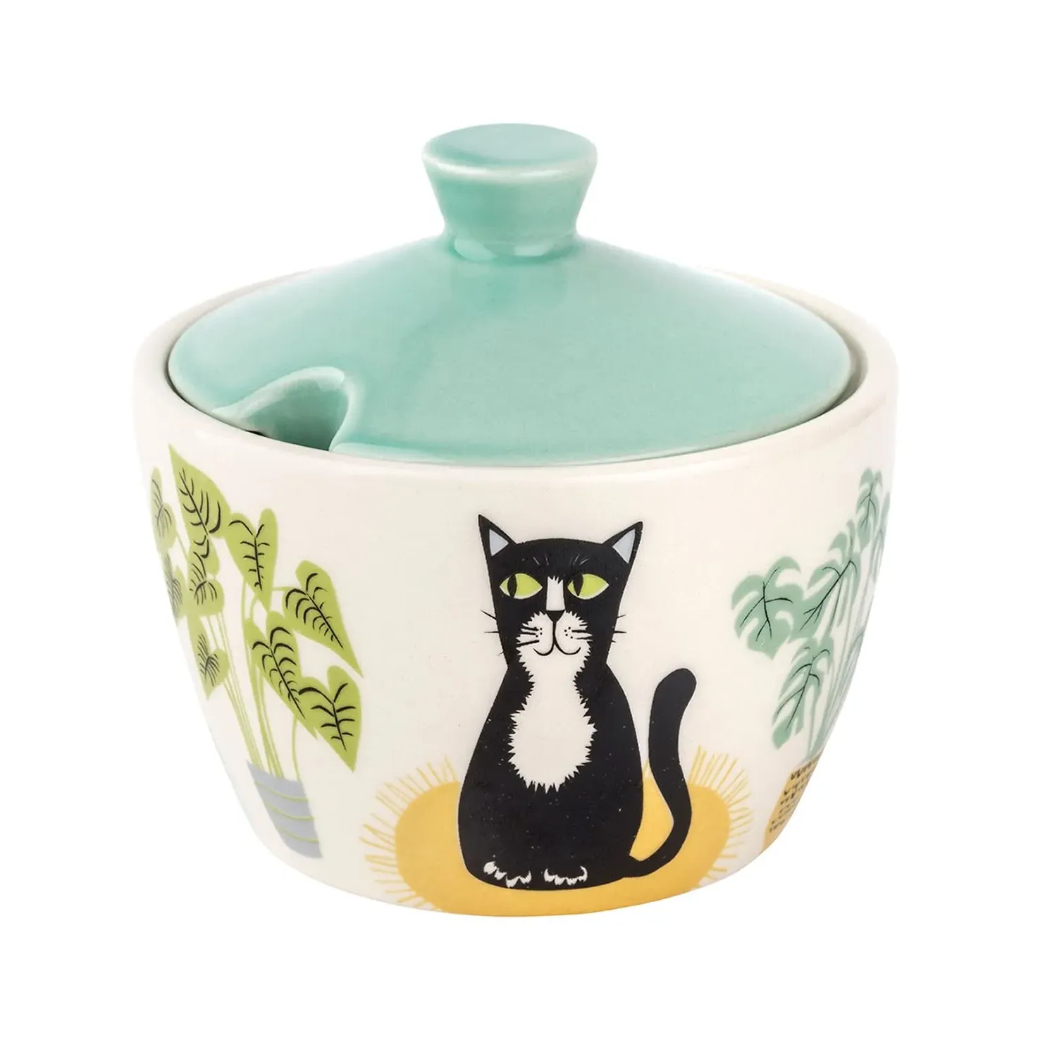 Cat Sugar Bowl with Lid - Ceramic image