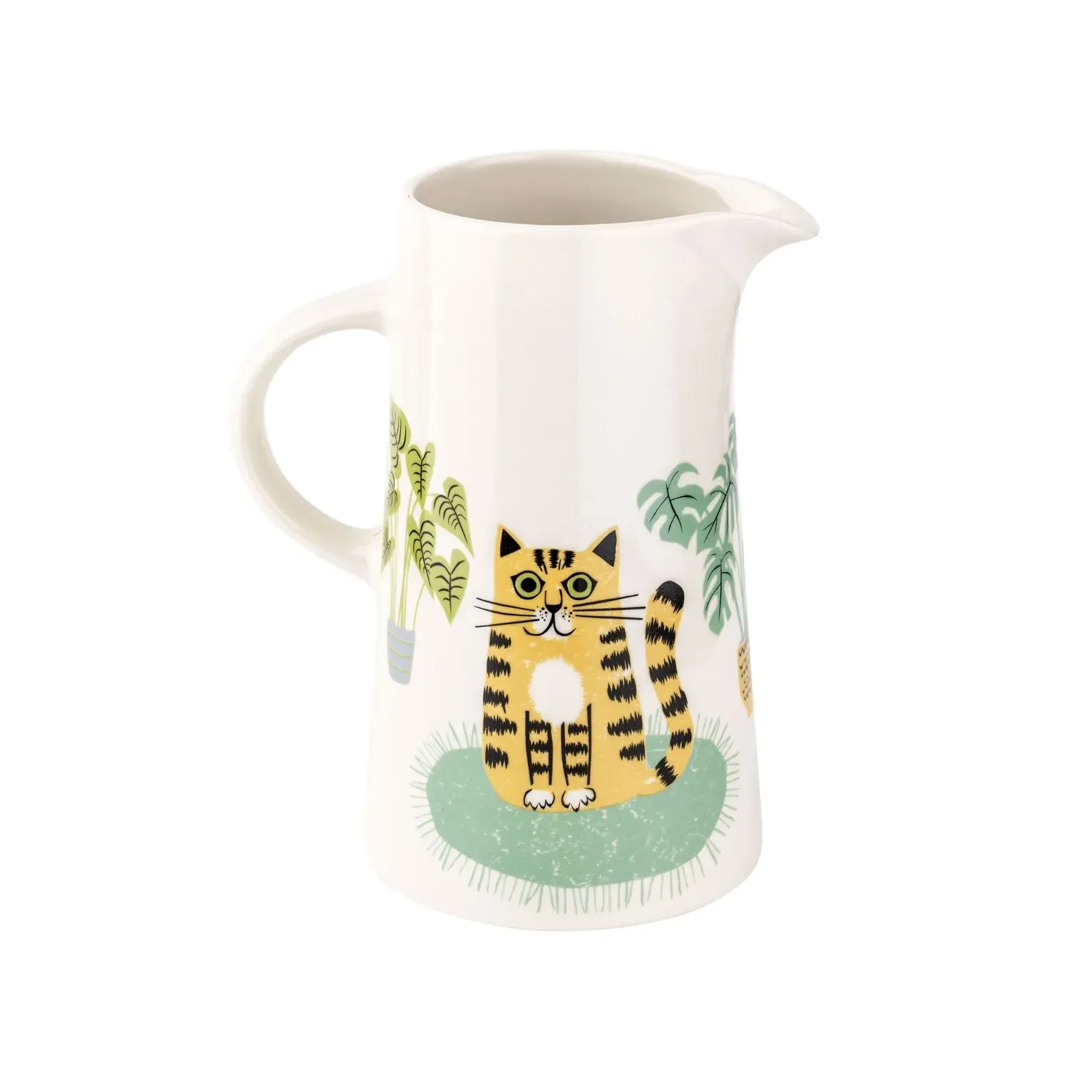 Cat Tall Jug - Green, Ceramic image