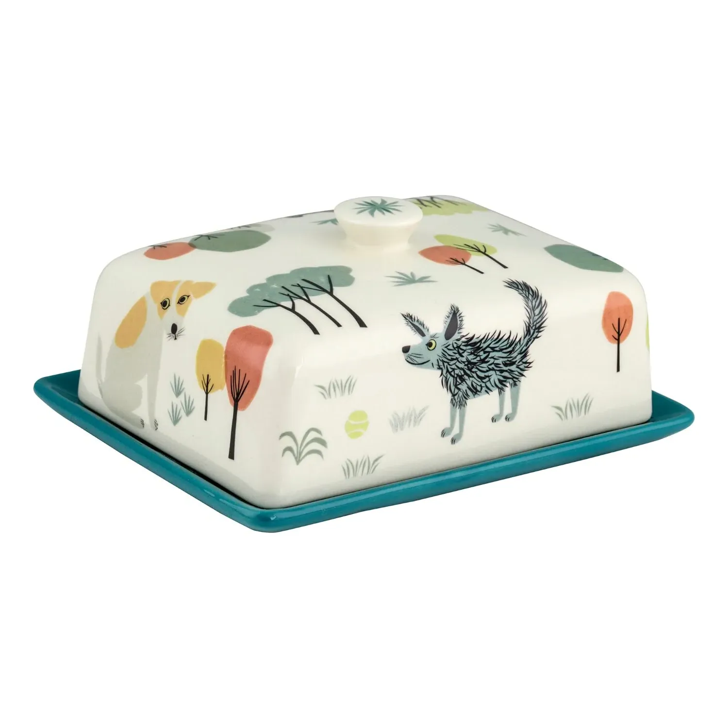 Dog Butter Dish - Blue image