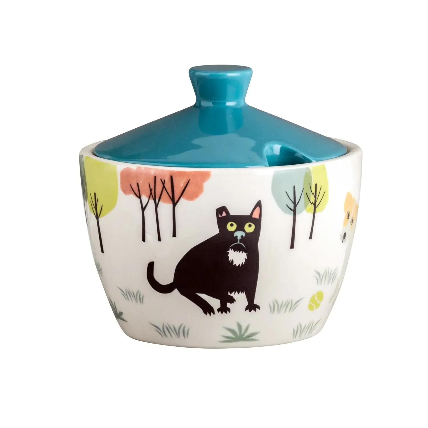 Dog Sugar Bowl with Lid - Ceramic