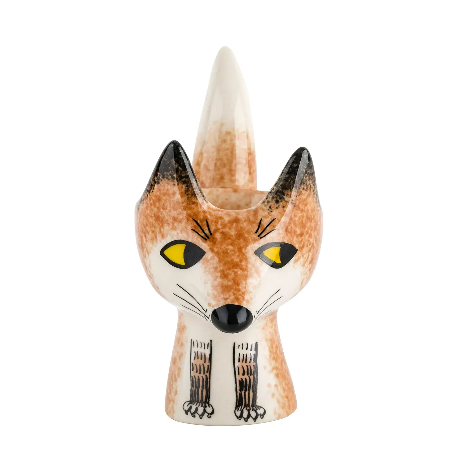 Fox Egg Cup - Yellow, Stoneware image