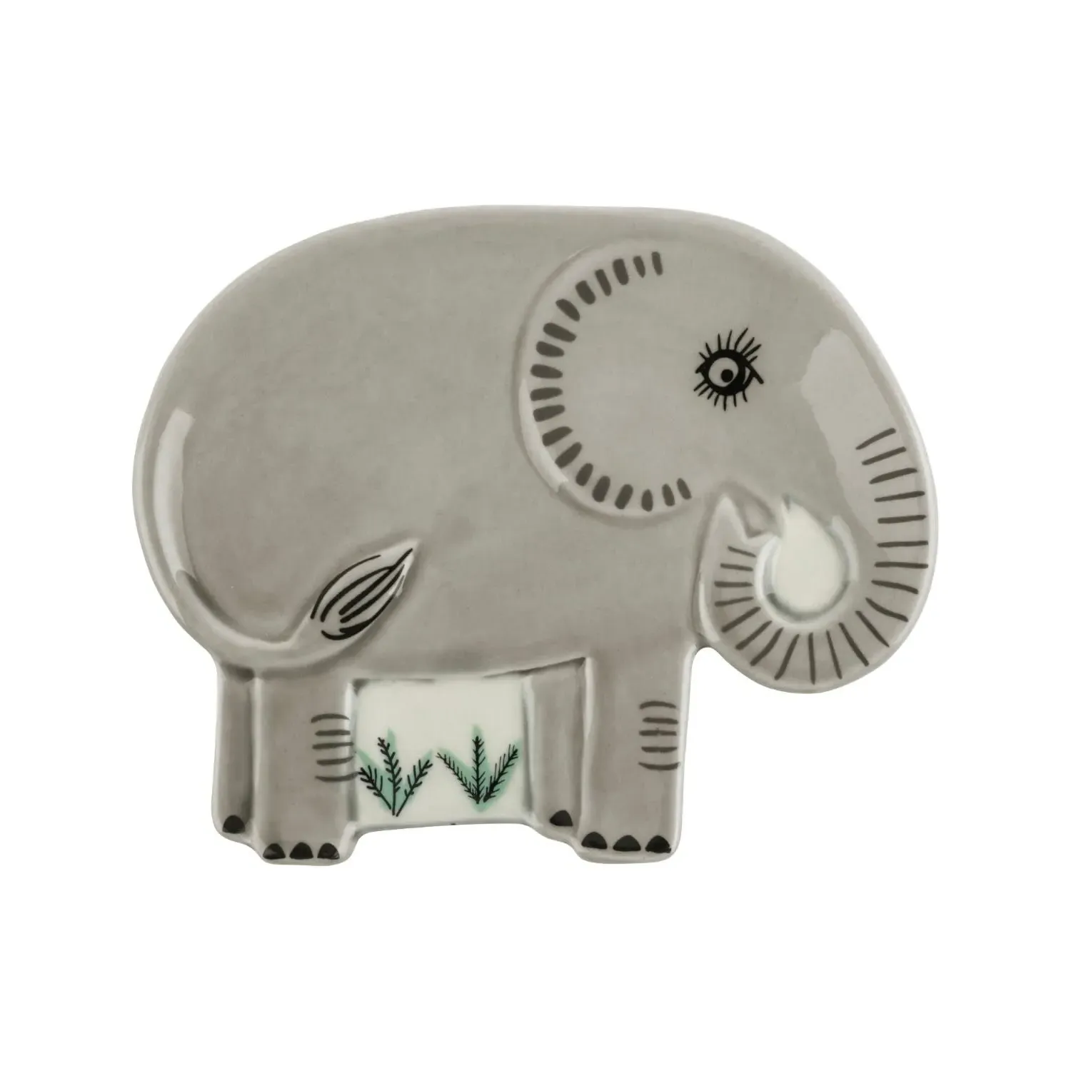 Hannah Turner Elephant Trinket Dish - Grey