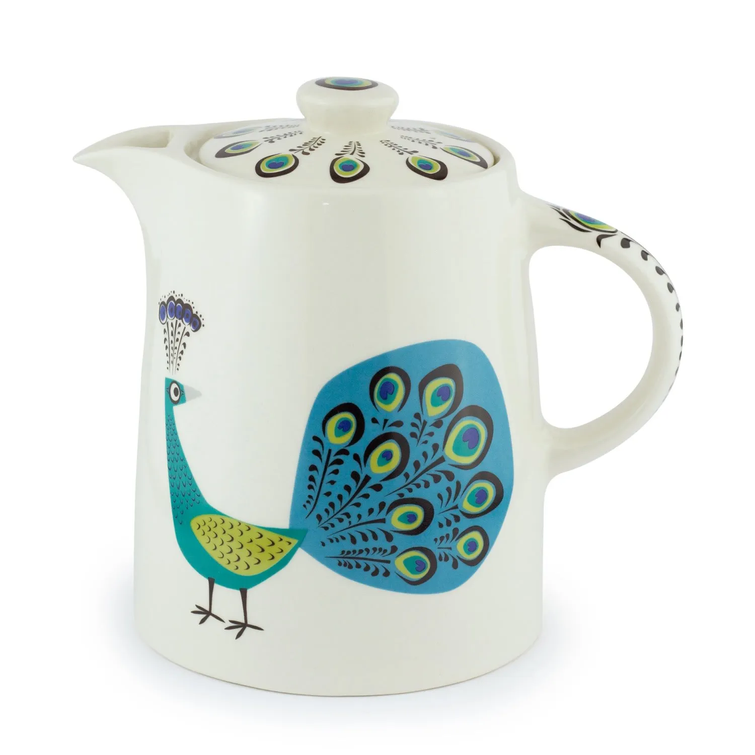 Peacock Teapot - White/Blue, Earthenware image