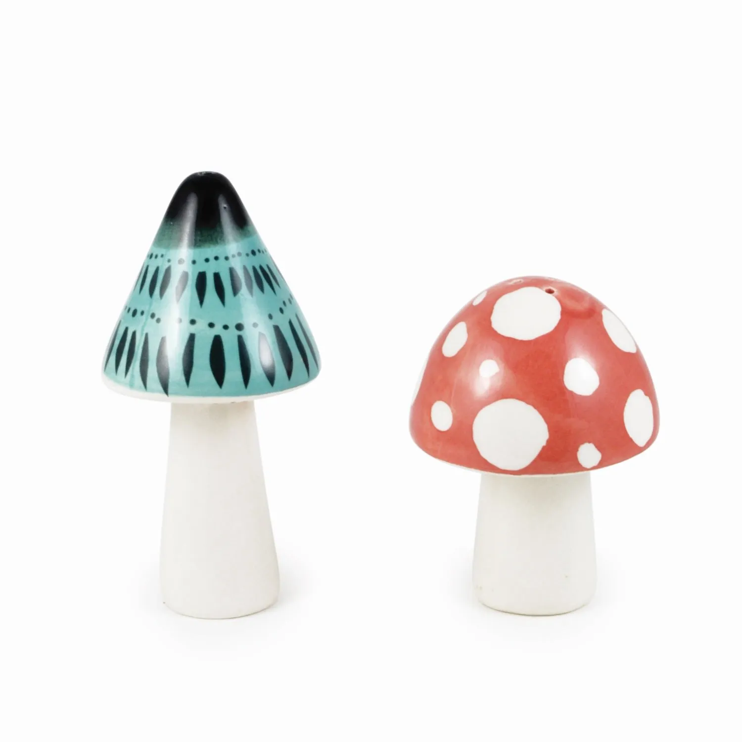 Toadstool Salt & Pepper Shakers - Red, Blue