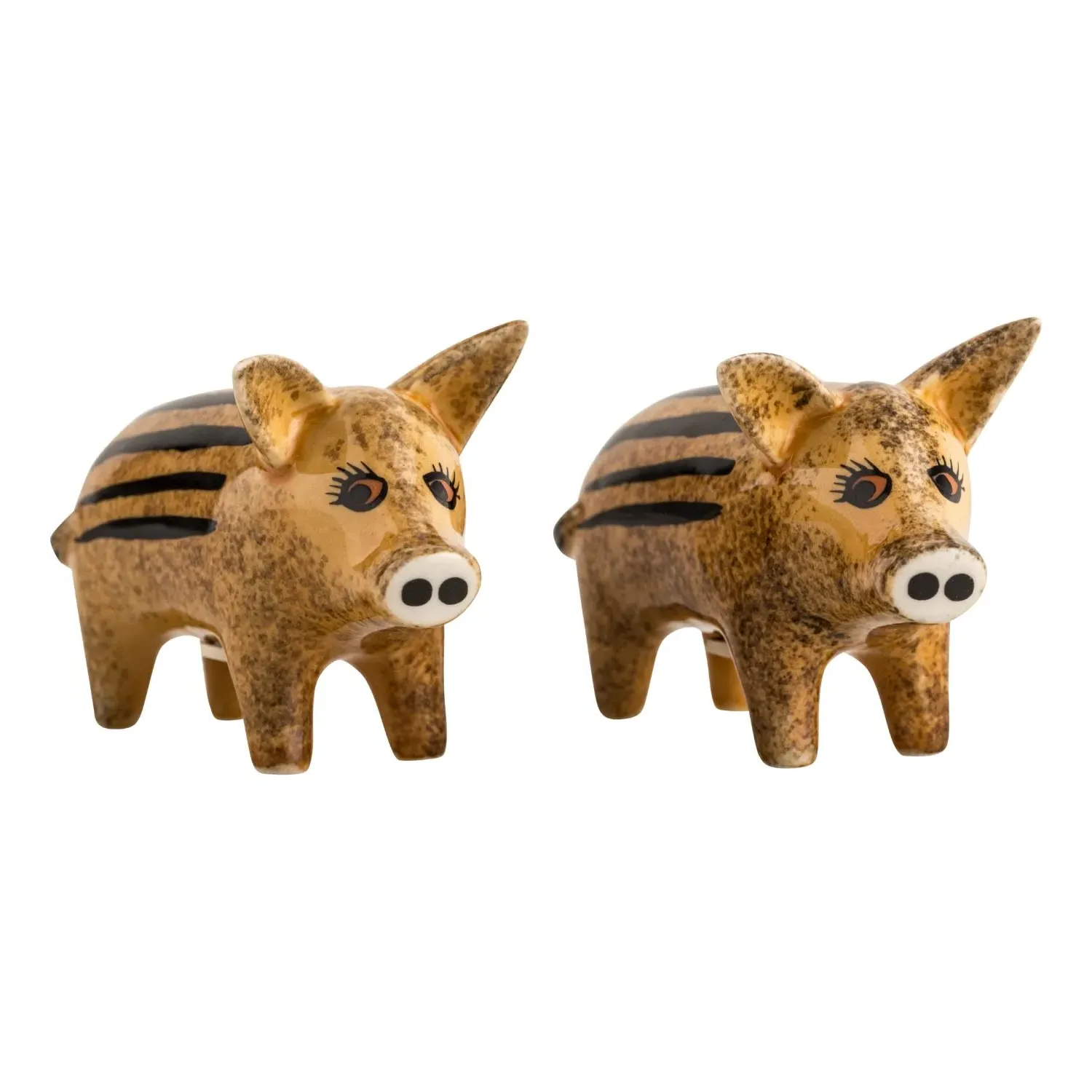 Wild Boar Piglet Salt & Pepper Shakers - Black/Brown