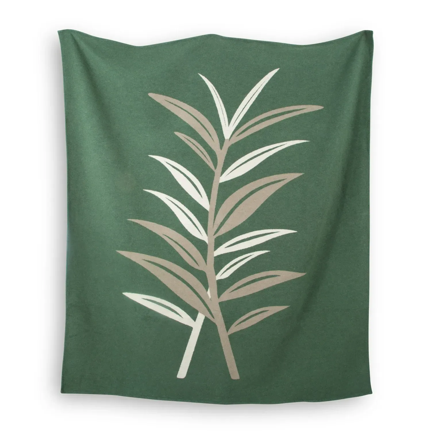 The Glasshouse Recycled Cotton Blanket - Green, Cotton image