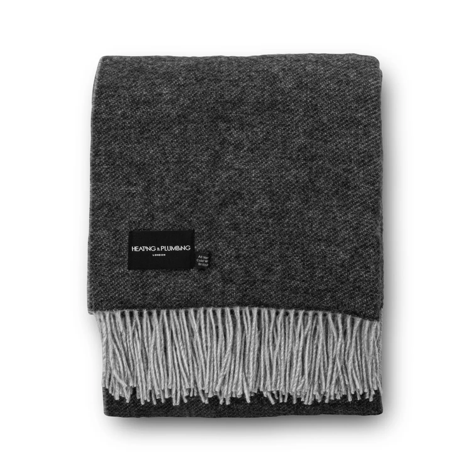 The Loft Reversible Wool Throw - Charcoal
