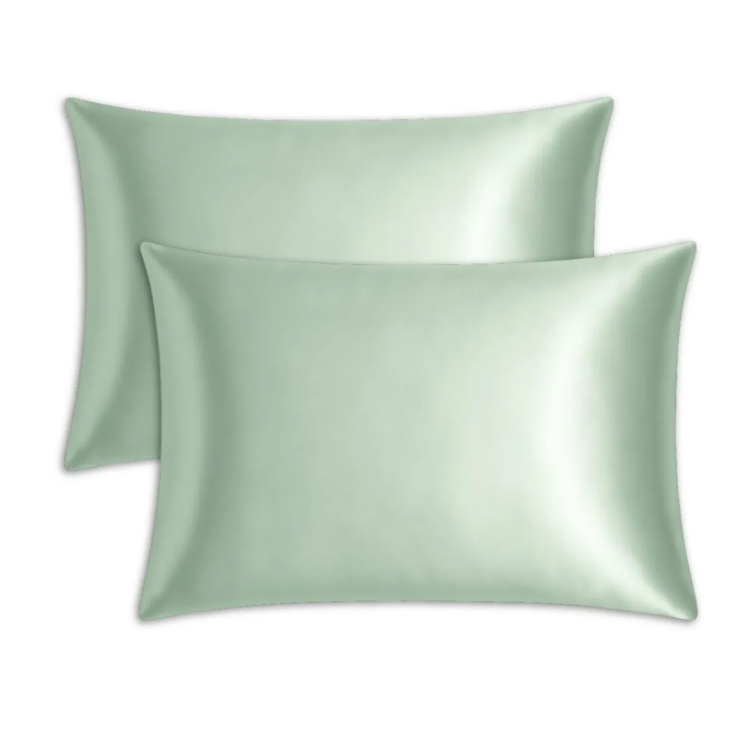 Glacé Double Pillowcase Set of Two - Green, Mulberry Silk image