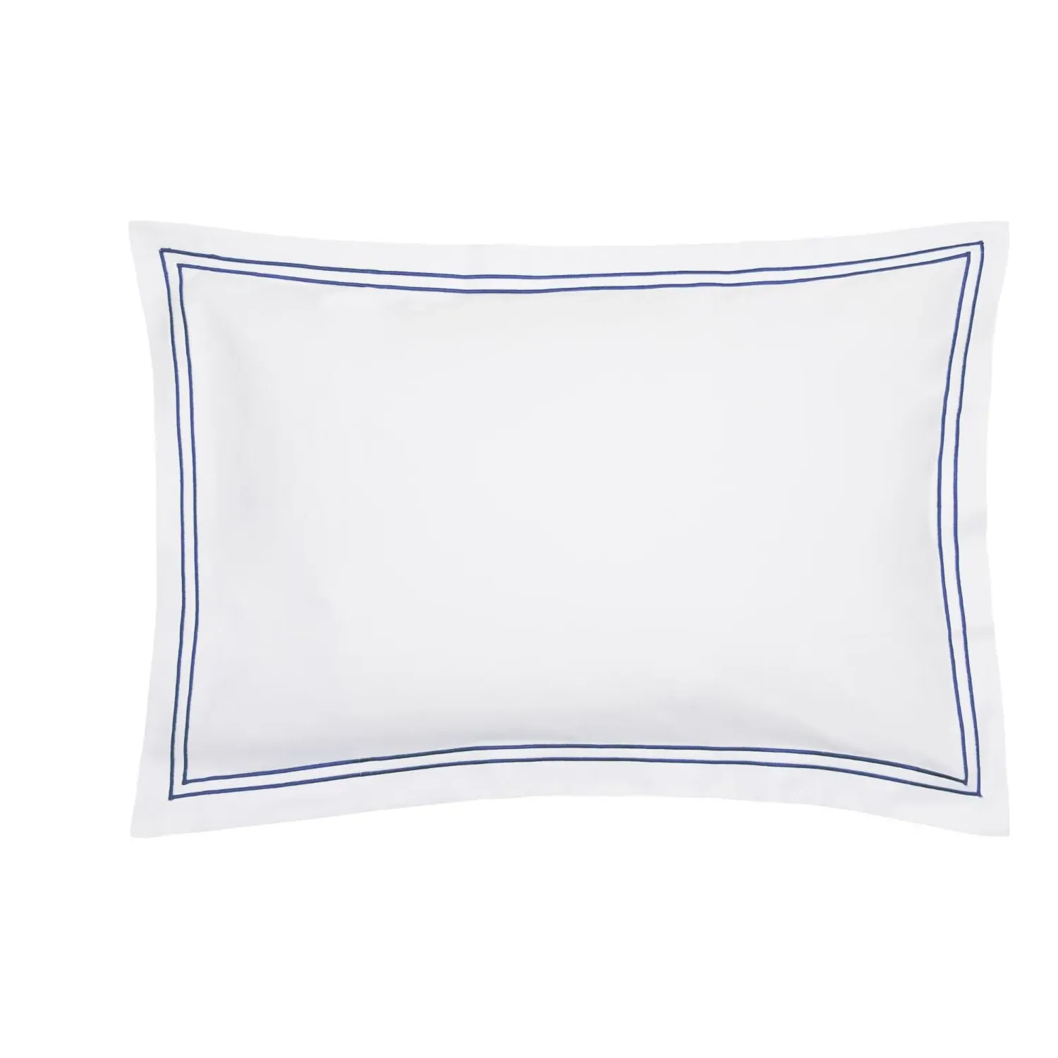 Cairo Collection Double Bedding Set Blue Stripe - White, Cotton image