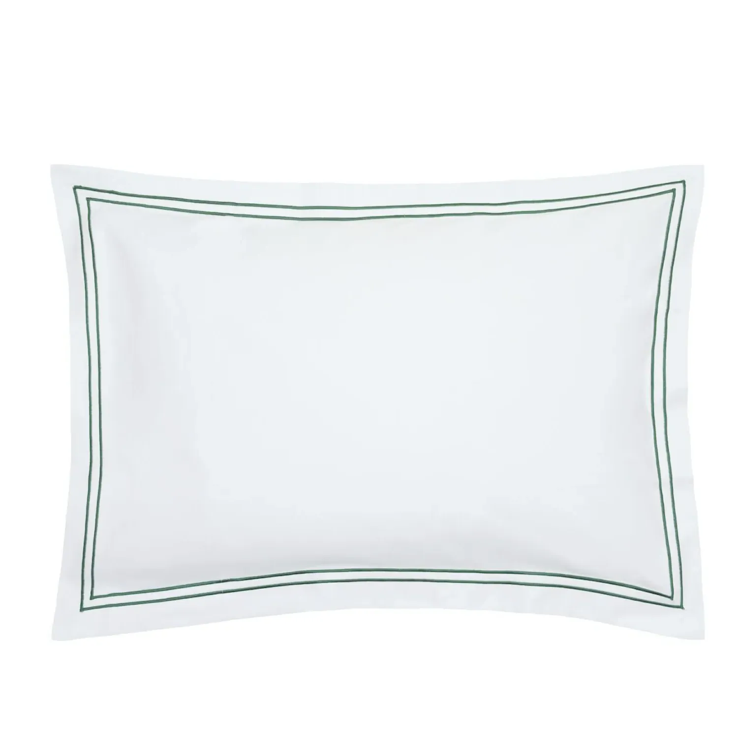 Cairo Collection Double Bedding Set Green Stripe - White, Cotton