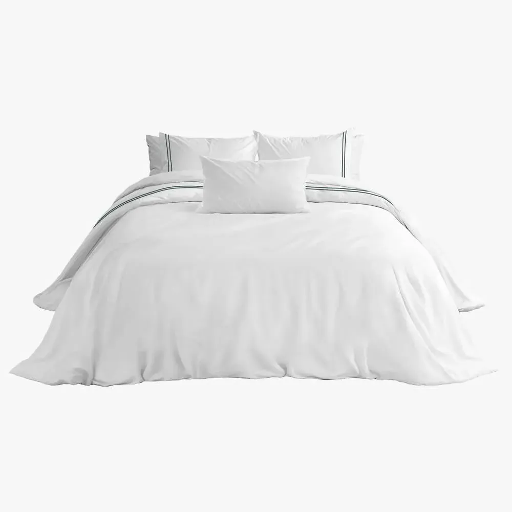 Cairo Collection Single Bed Sheet Set - White, Egyptian Cotton image