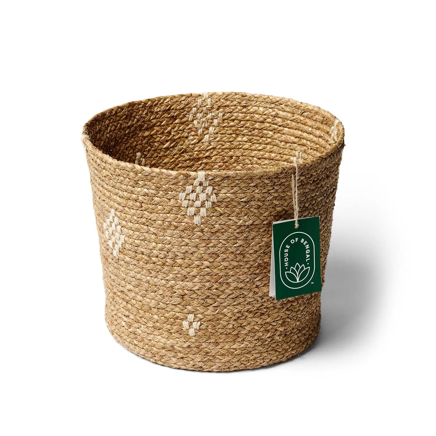 Jamdani Large Storage Basket - Neutrals, Jute