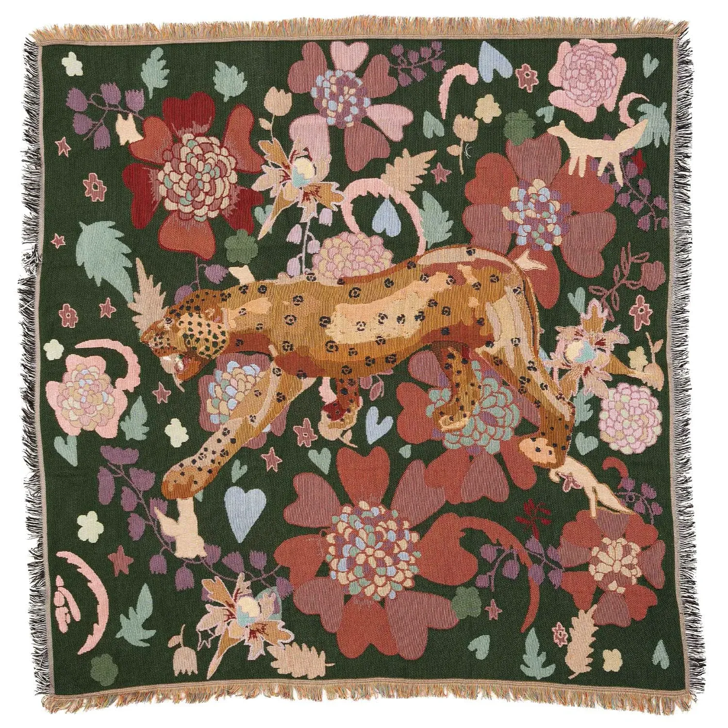 Jungle Walk Woven Blanket - Blue/Green image