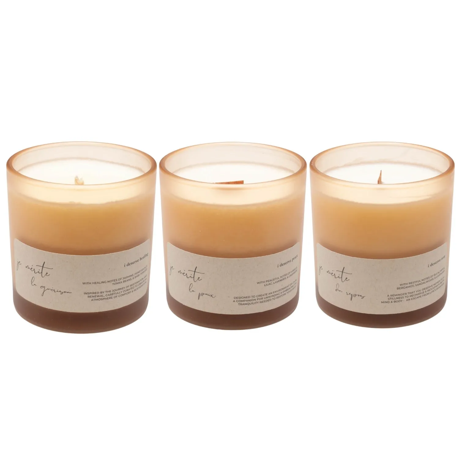 Healing Peace & Rest 8 Oz Candle Gift Set - White