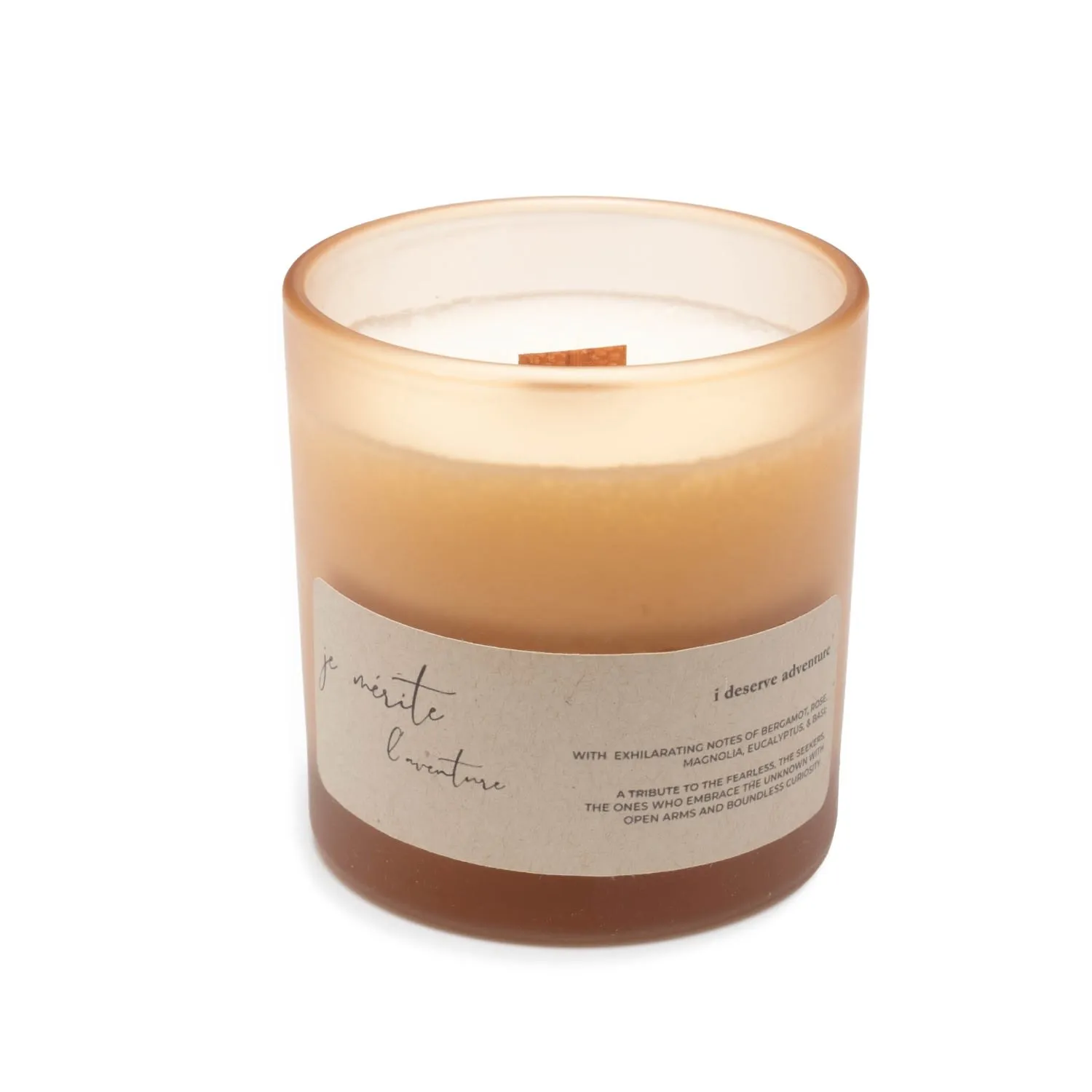 I Deserve Adventure Basil & Rose 8 Oz Candle - White image
