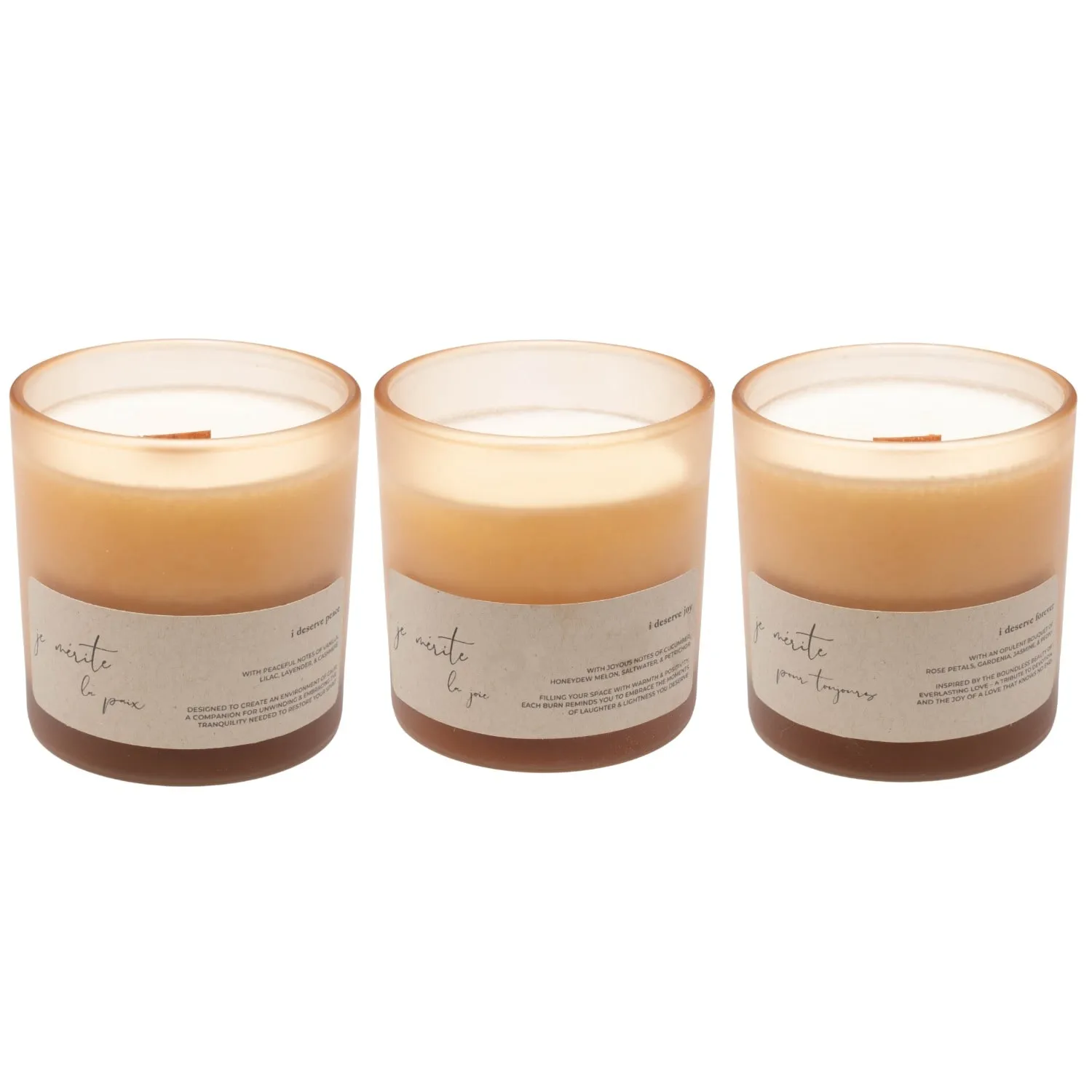 I Deserve Peace Joy Forever 8 Oz Candle Gift Set - White