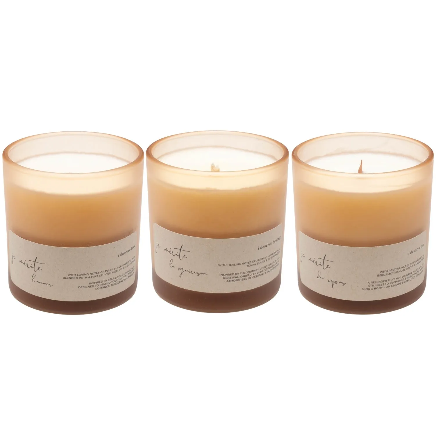 Love Healing Rest 8 Oz Candle Gift Set - White, Coconut Soy