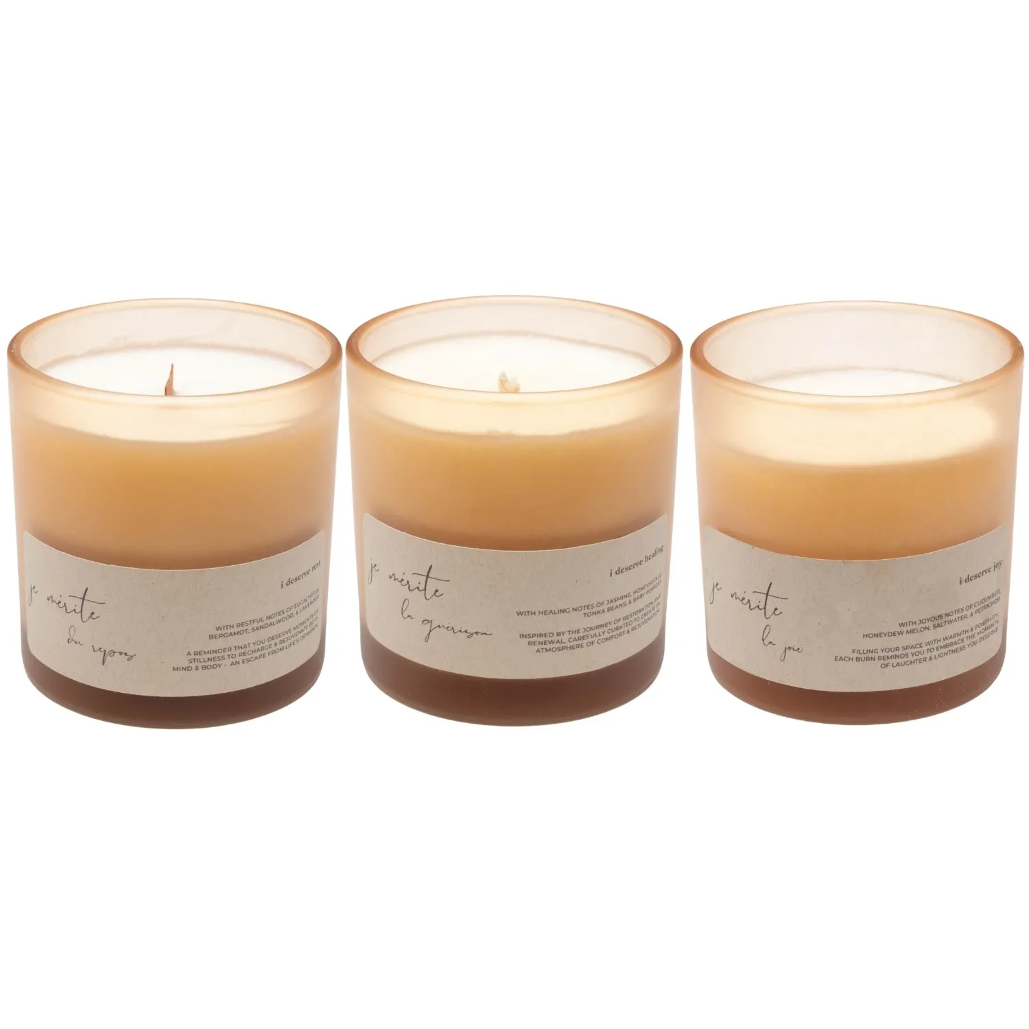 Rest Healing Joy 8 Oz Candle Gift Set - White, Coconut Soy