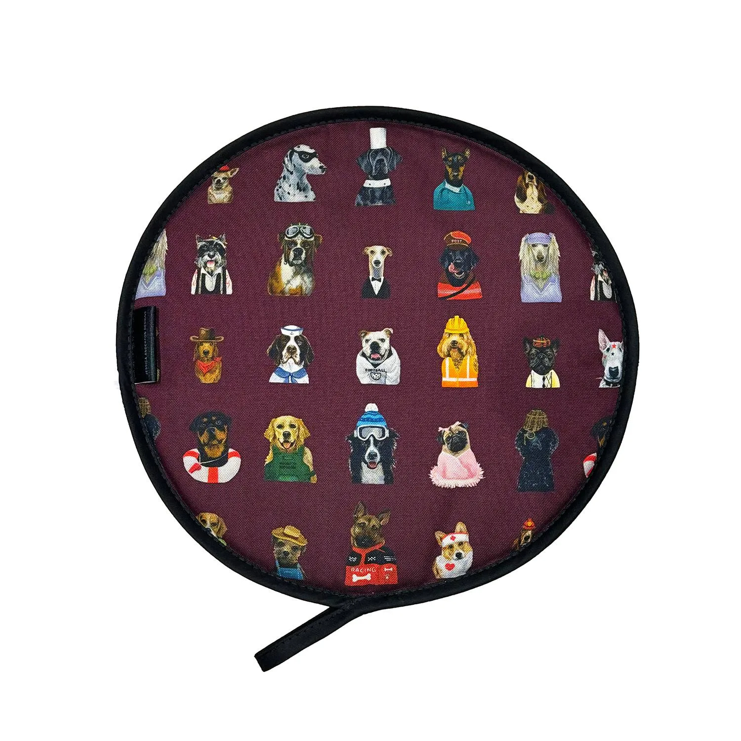 Dogs Aga Hob Covers - Berry