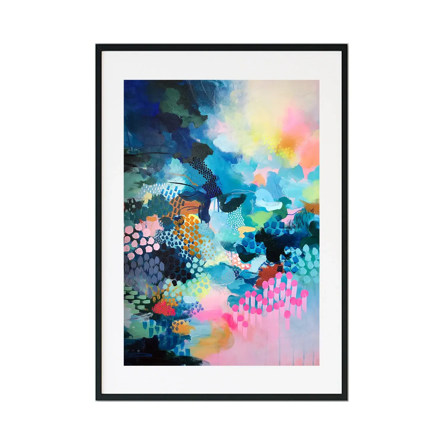 Blue Enchanted Large Abstract Print - Blue image