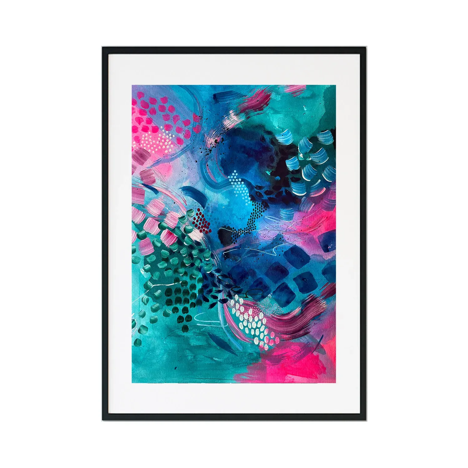 Blue Fever Dream High Abstract Print - Blue image
