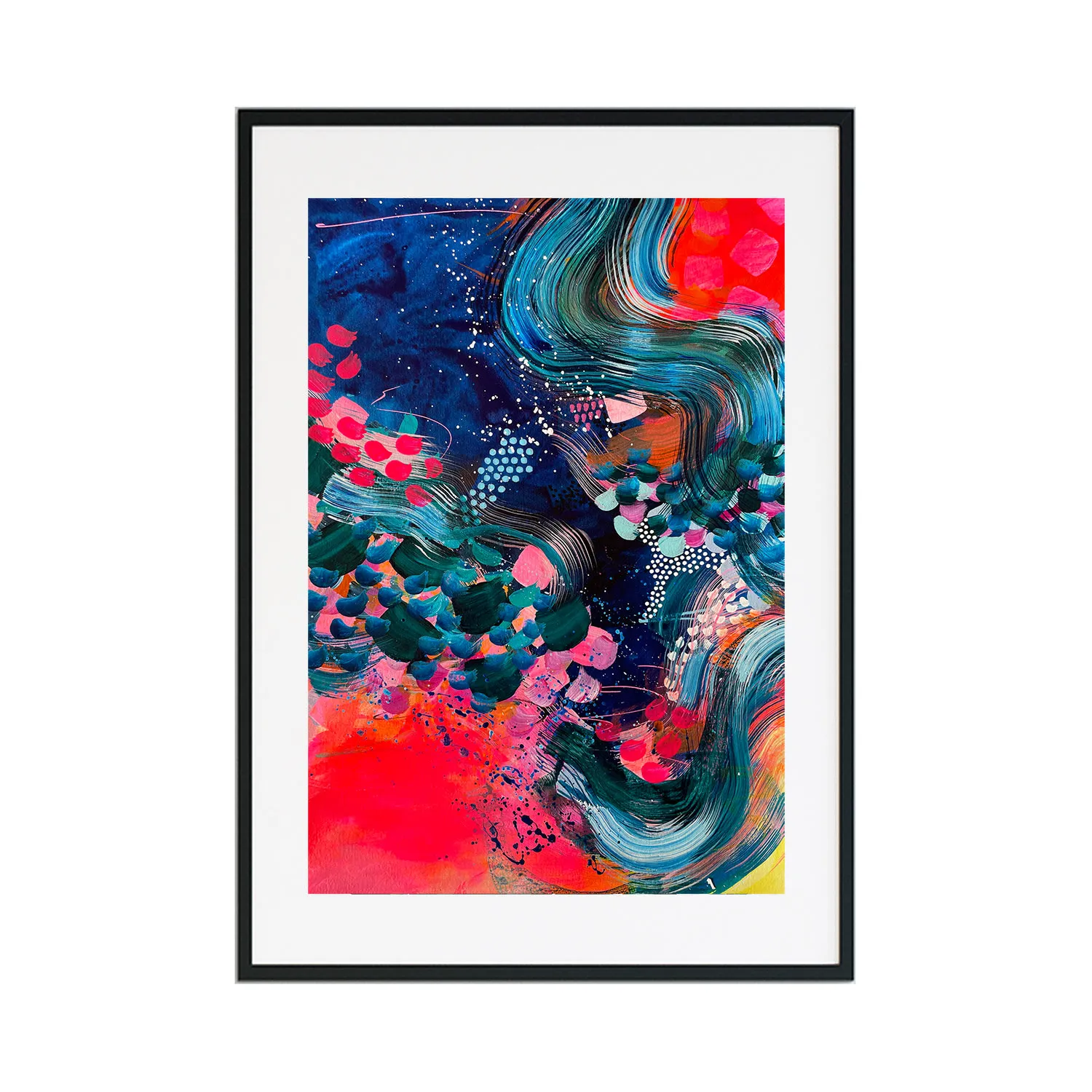 Blue Solar Power A2 Abstract Print - Blue