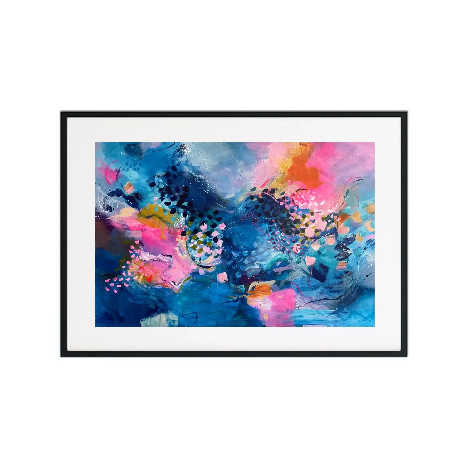 Eternal Sunset Large Abstract Print - Blue image