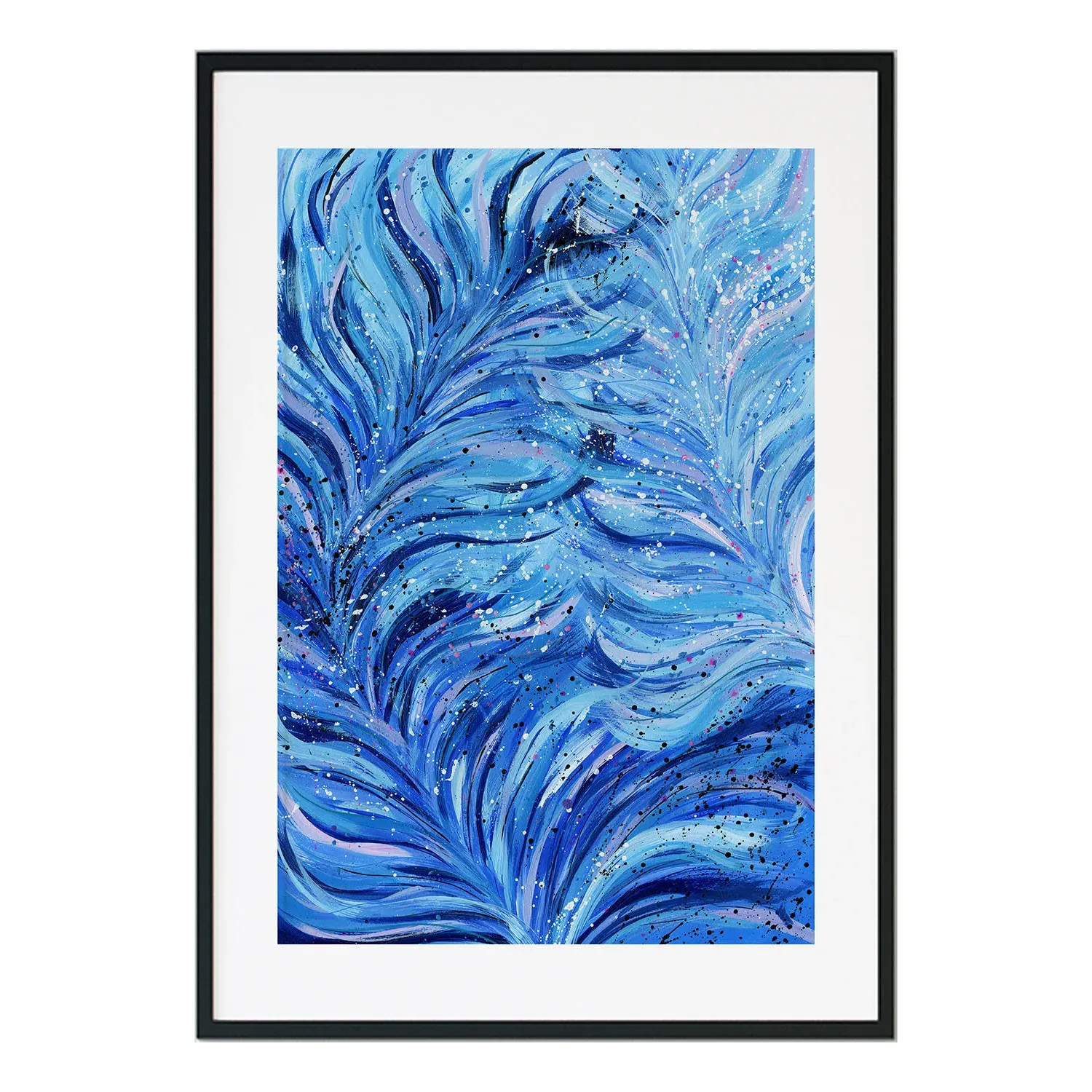 Everything Is Icy & Blue Large Abstract Print - Blue image