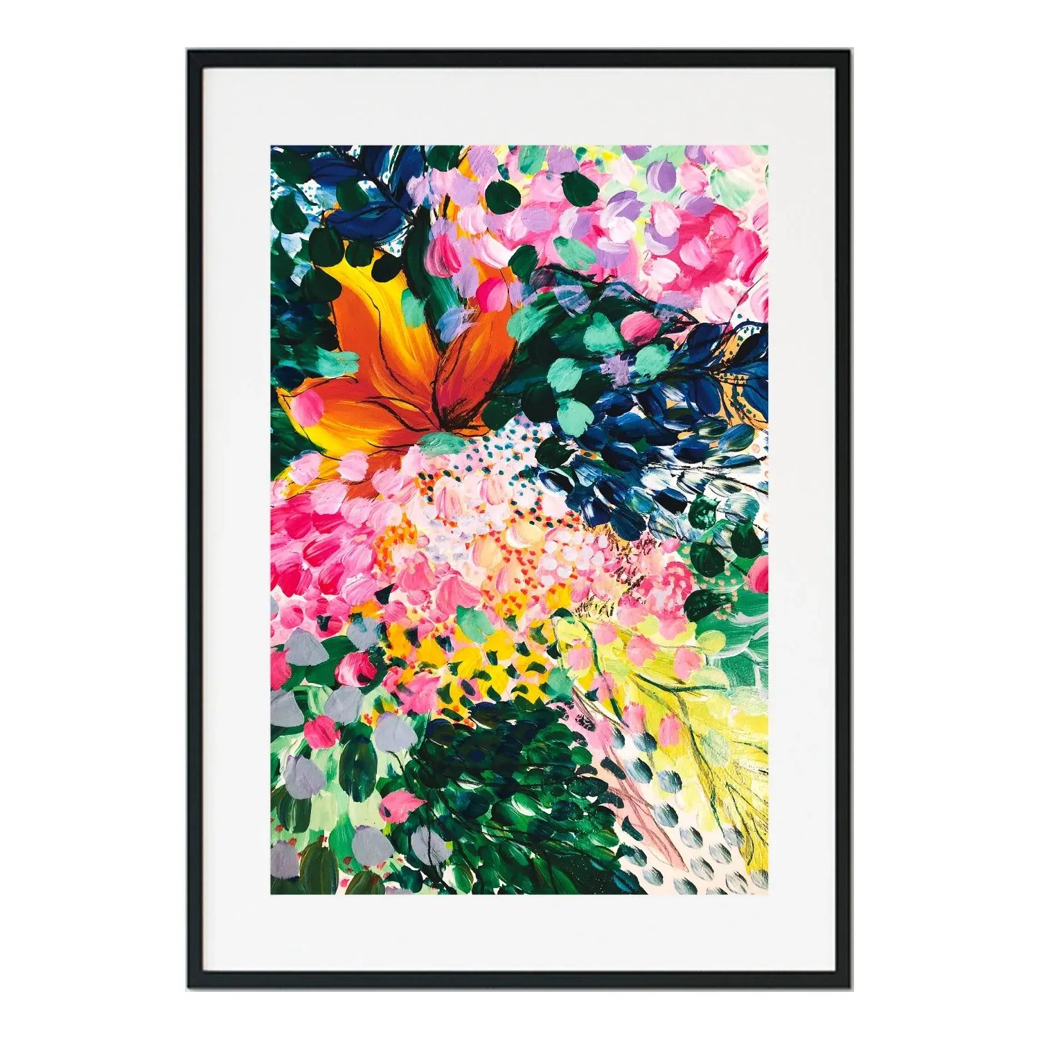 Fleur Abstract Floral Art Print - White
