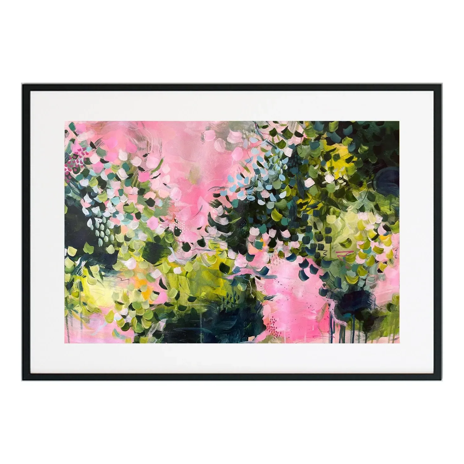 Friendship Blossoms A2 Abstract Print - White