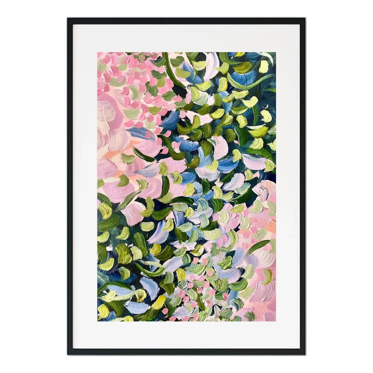 Green Blossom Garden Abstract Floral Print - Green image
