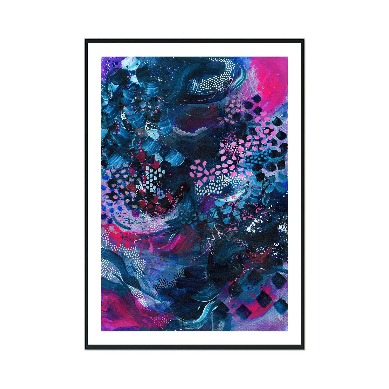 I Can Still Make The Whole Place Shimmer A2 Art Print - Pink/Blue image