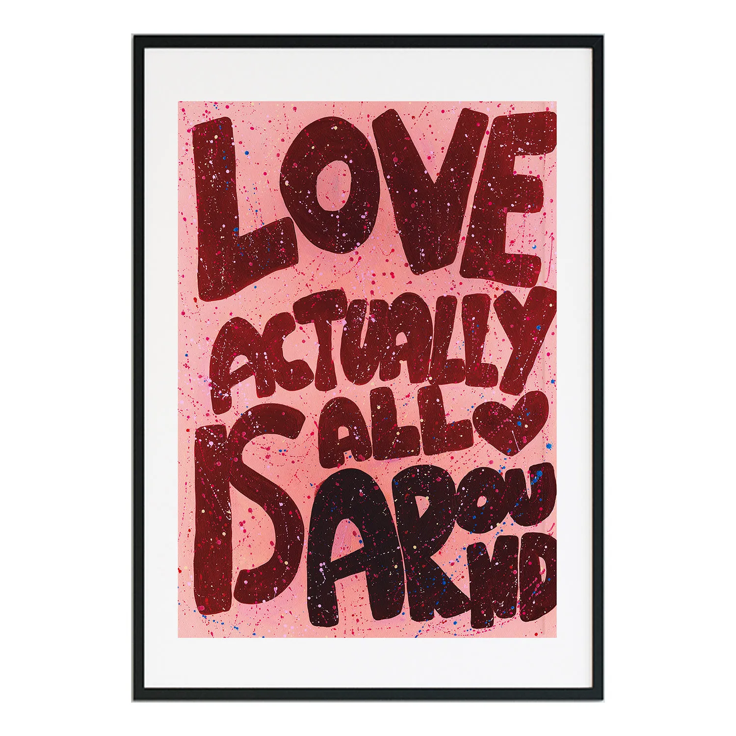 Love Actually Is All Around Large Abstract Print - Red