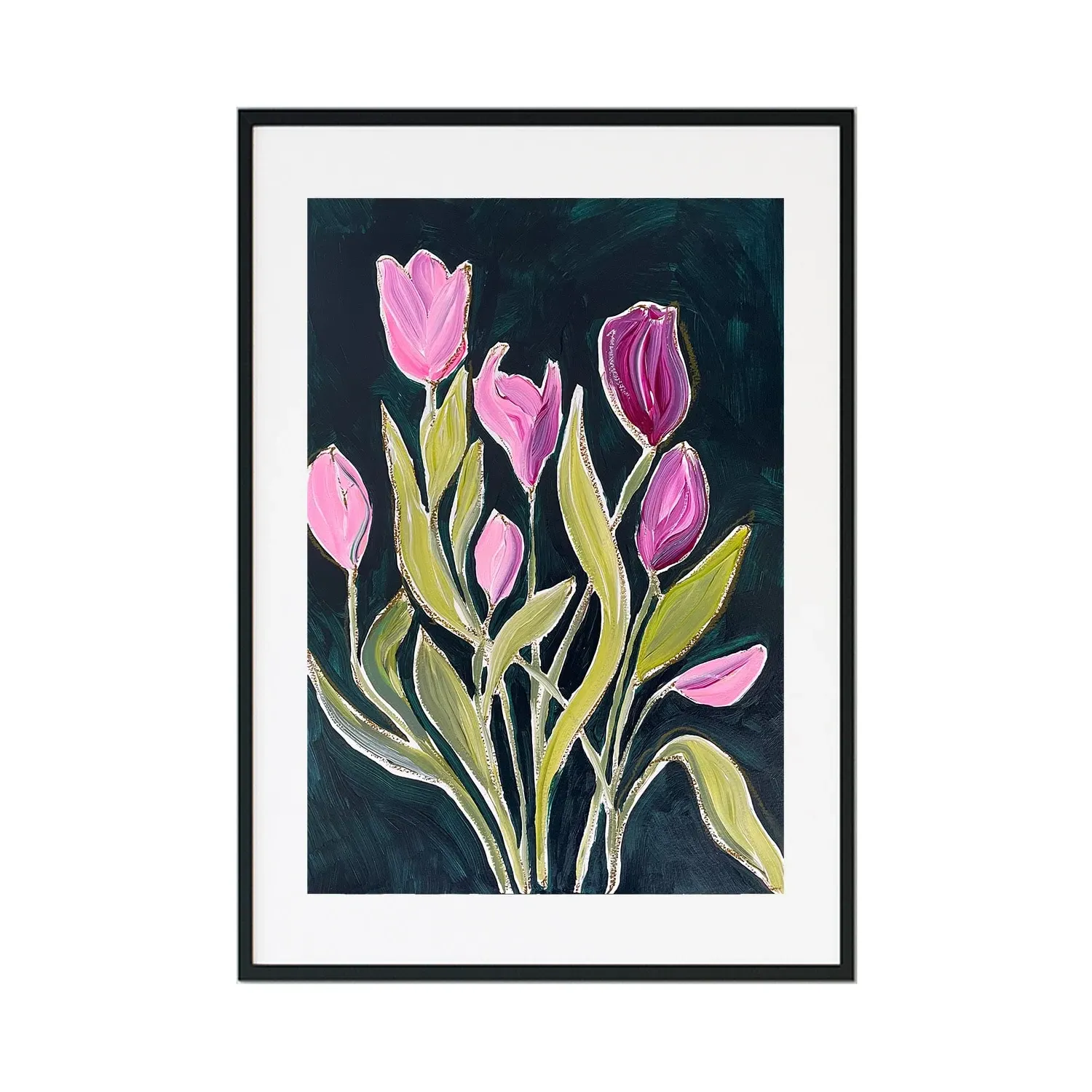 Love Language A3 Floral Art Print - Green image