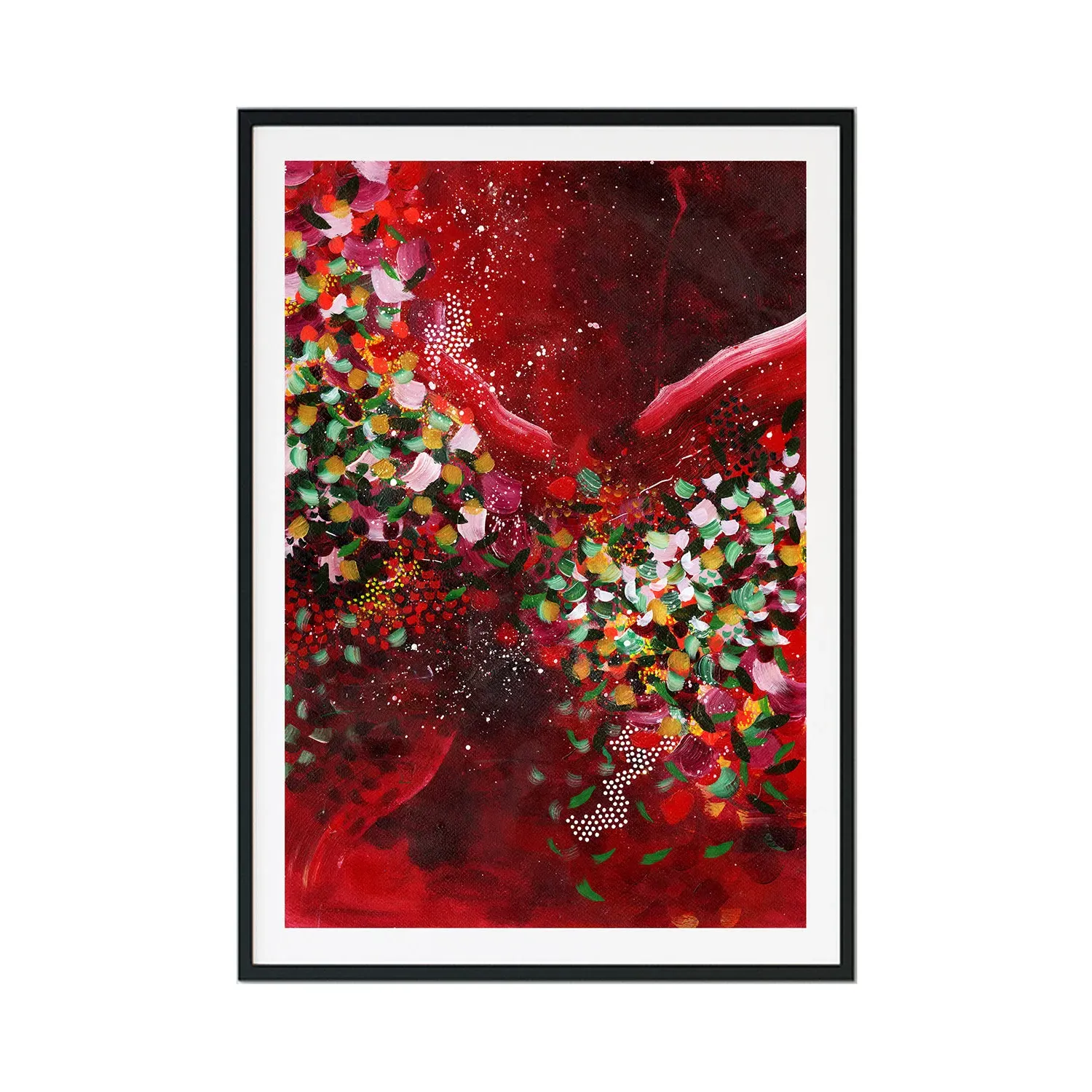 Red Autumn Leaves A4 Art Print - Red image