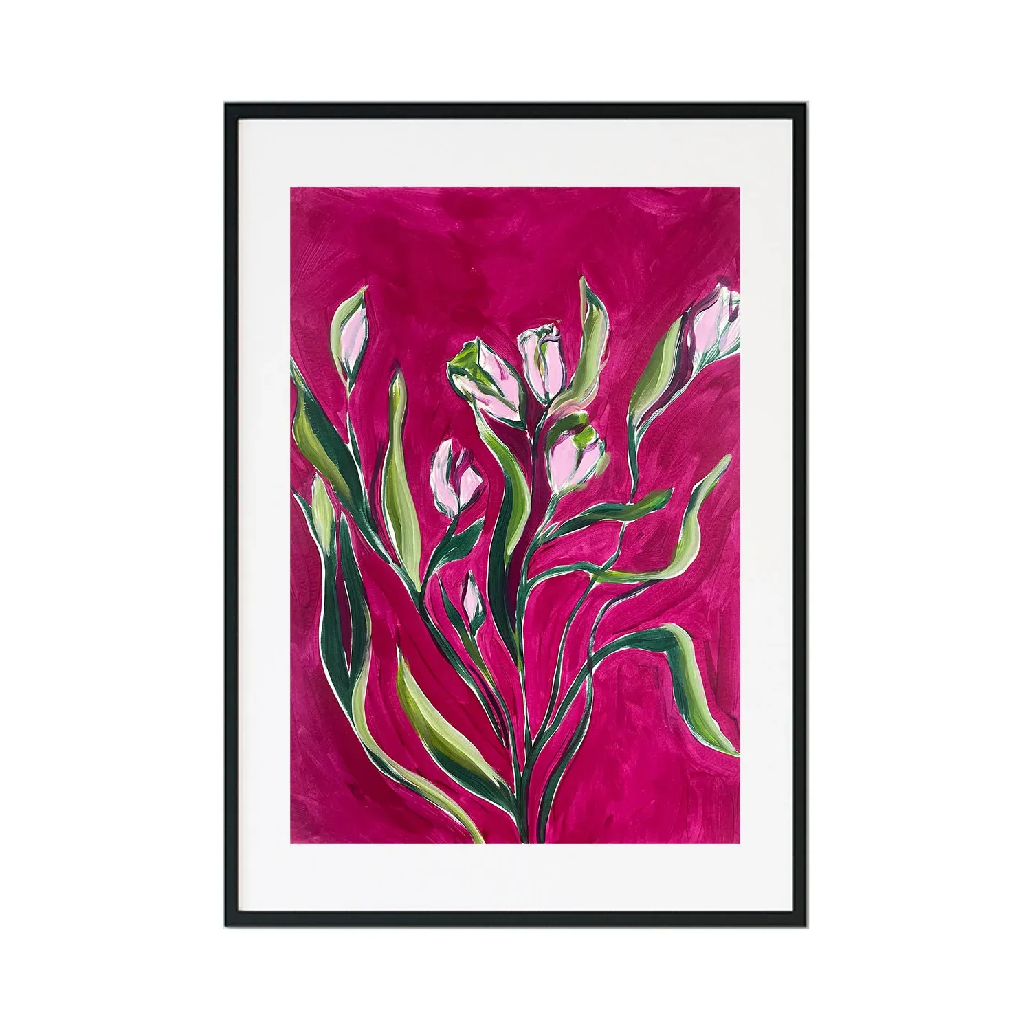 Red Love Blooms A3 Floral Art Print - Red