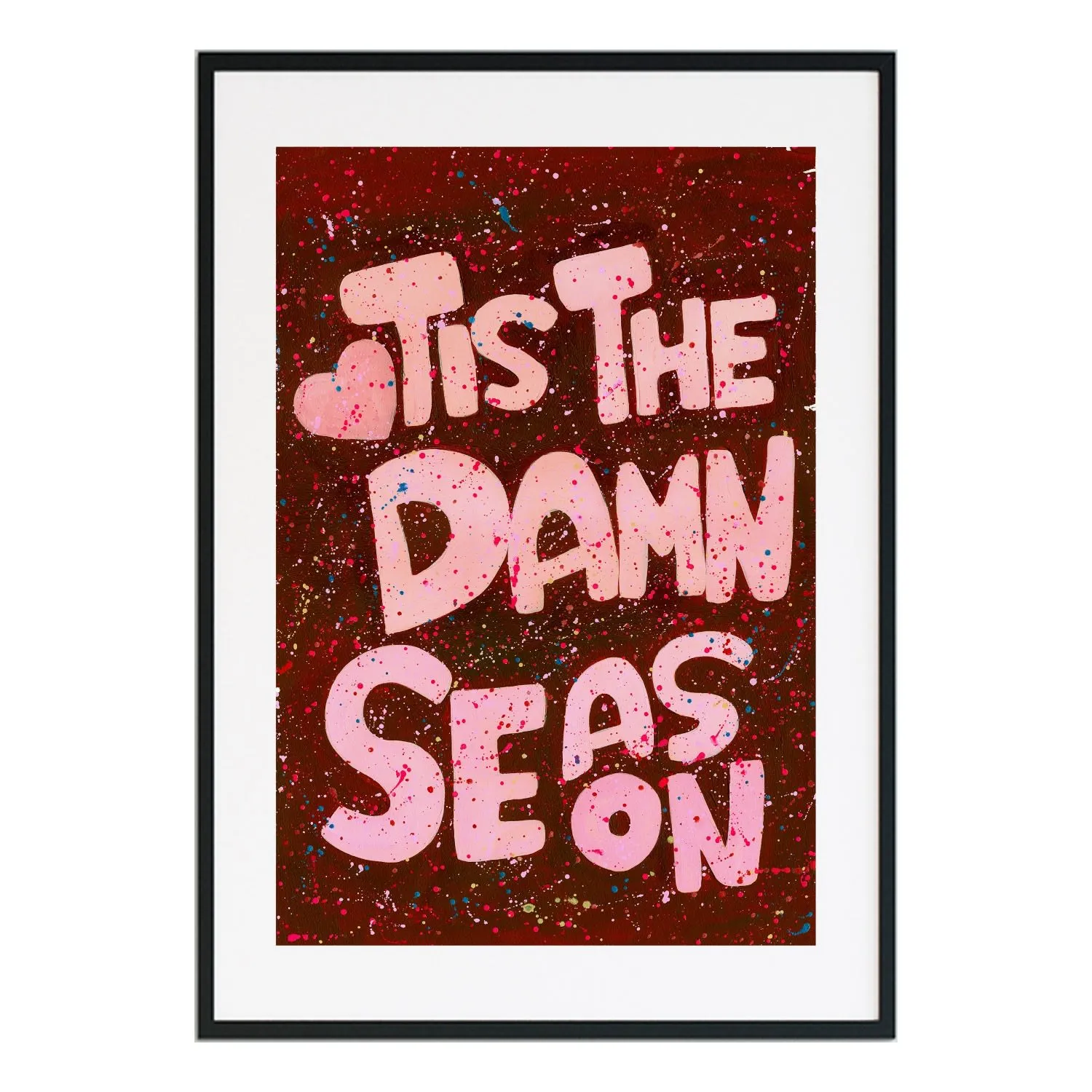 Tis The Damn Season Large Abstract Print - Red/Pink image
