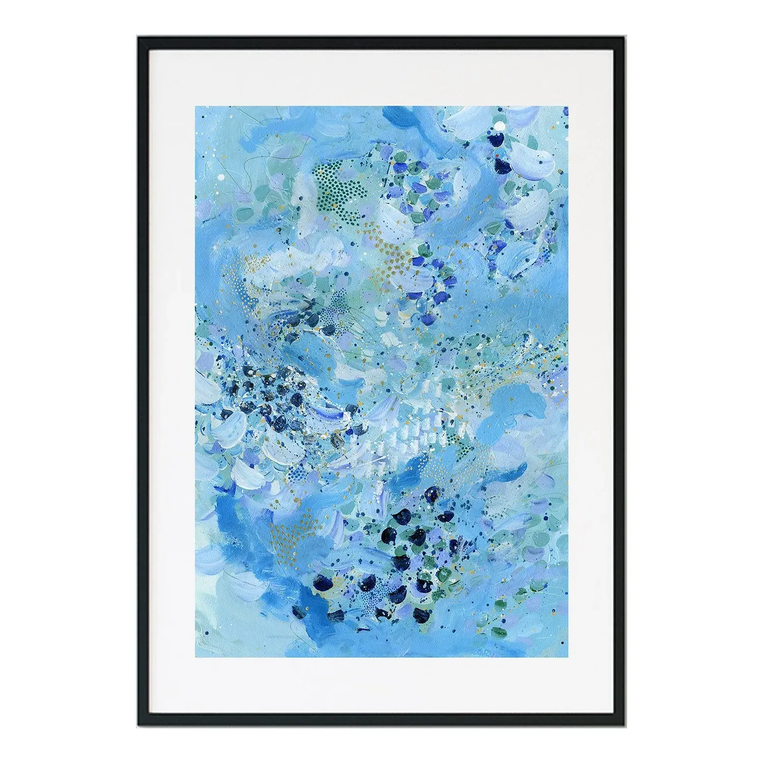 Walking In A Winter Wonderland Large Abstract Print - Blue image