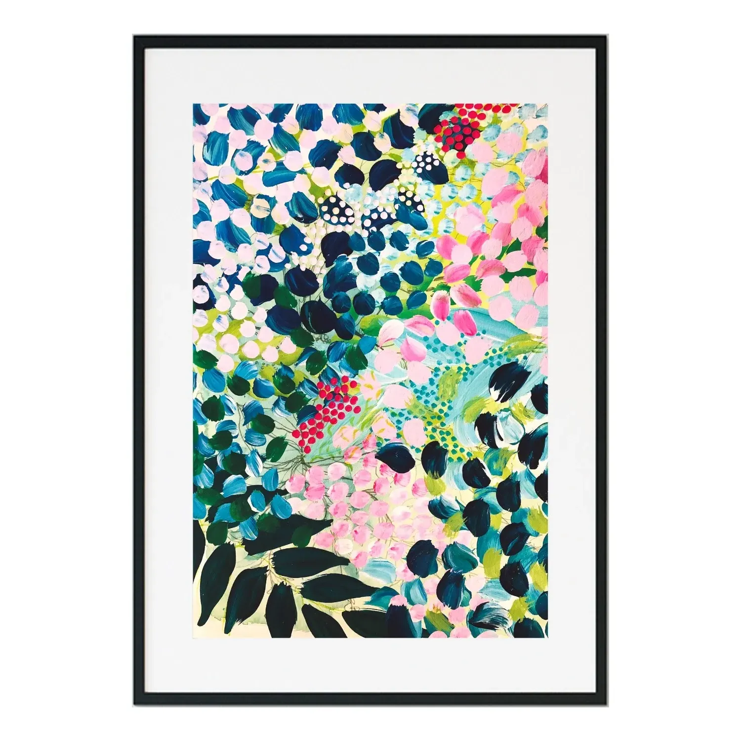 Wild Flowers Abstract Floral Print - Green