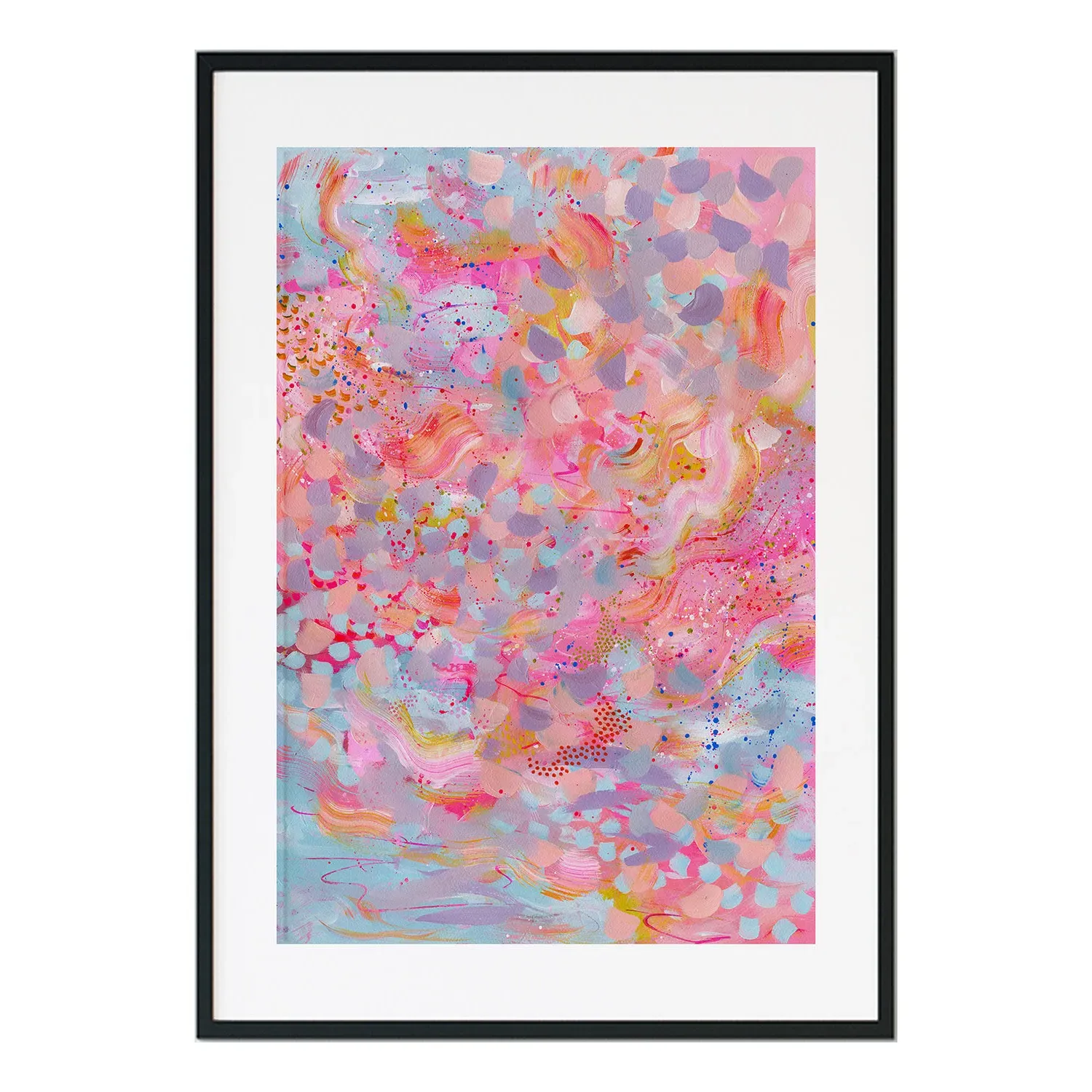 Winter Sunset A3 Art Print - Pink image