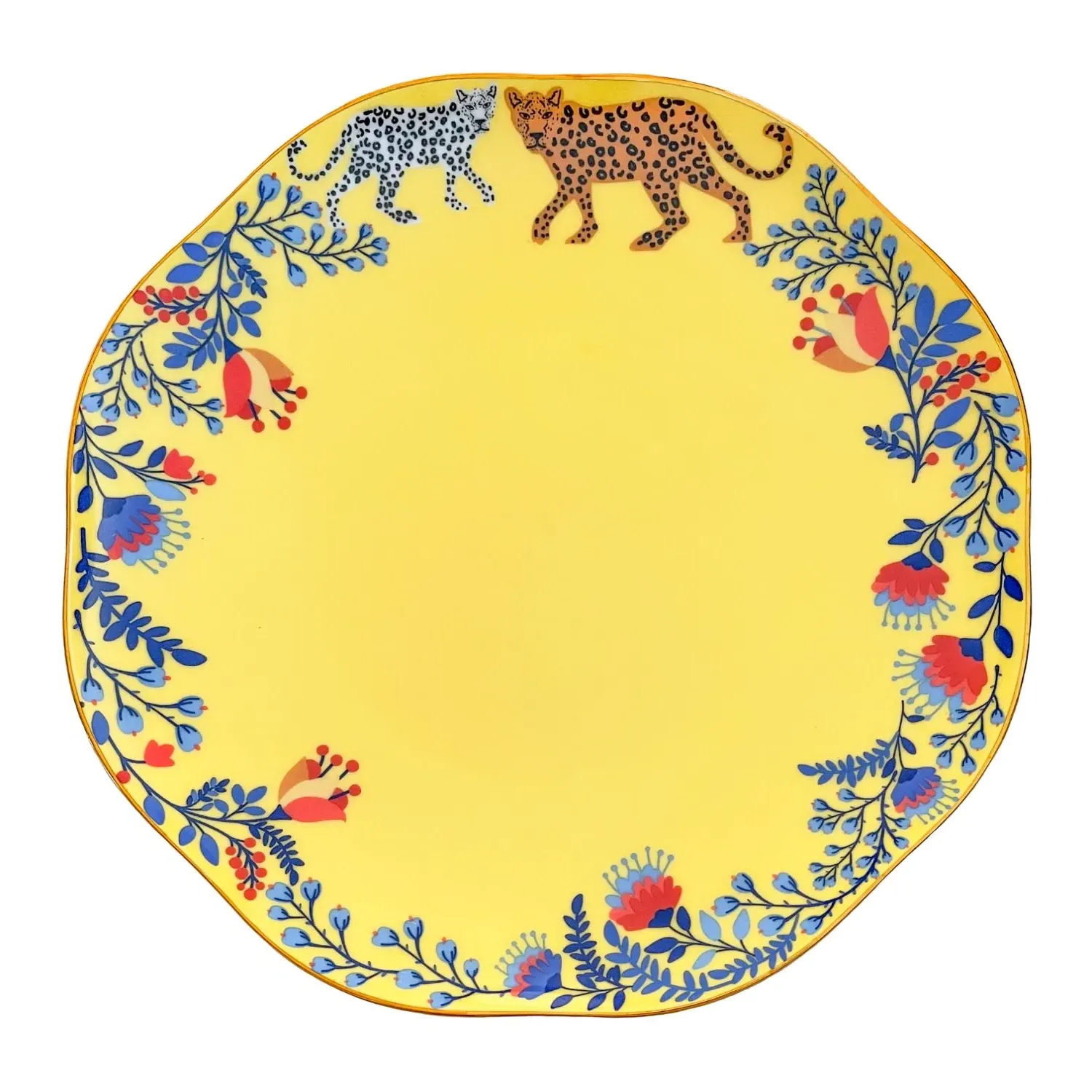 Amazon Rainforest Dinner Plate - Yellow, Bone China