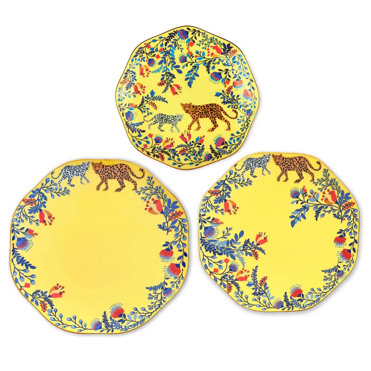 Amazon Rainforest Plate Set - Yellow, Bone China