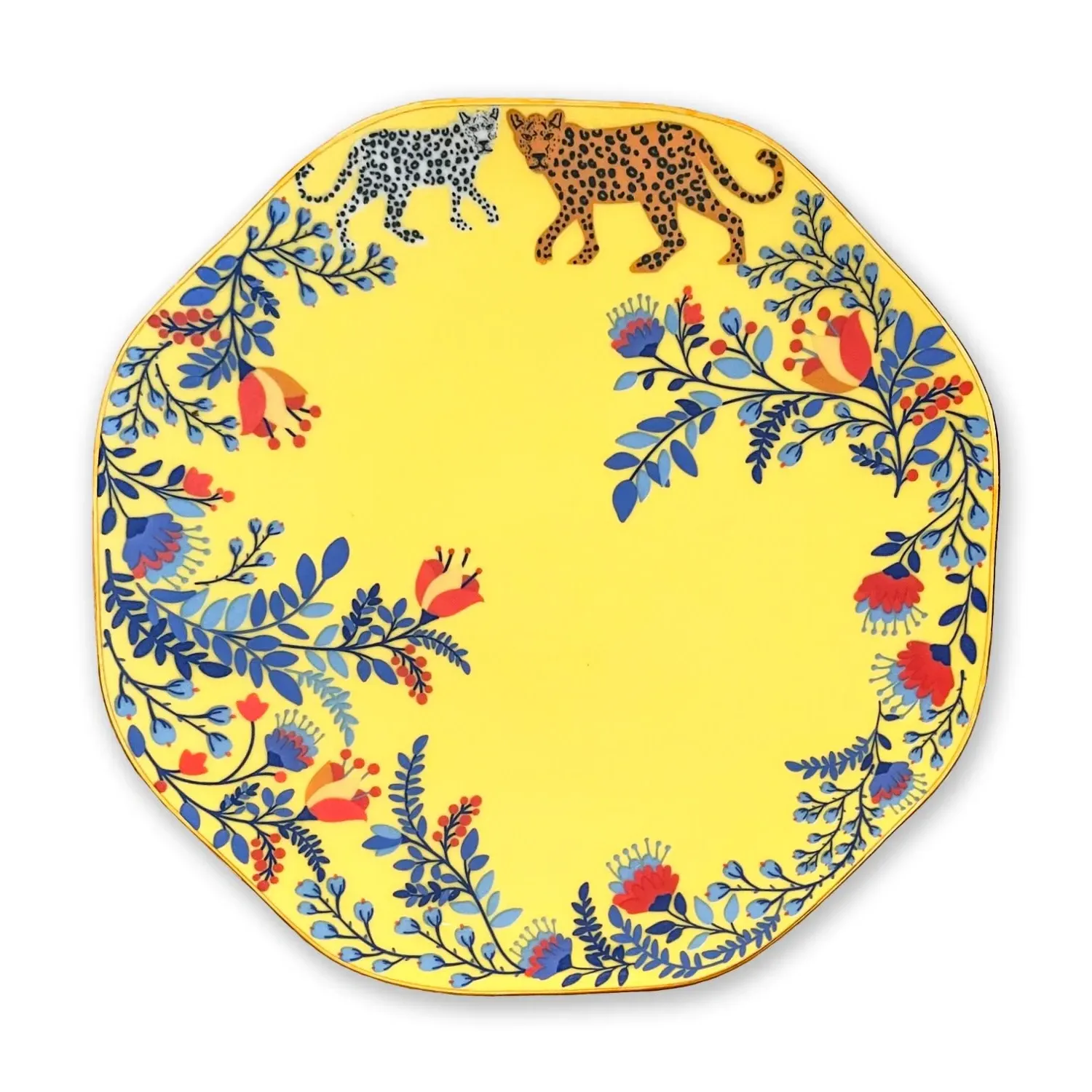 Amazon Rainforest Side Plate - Yellow, Bone China