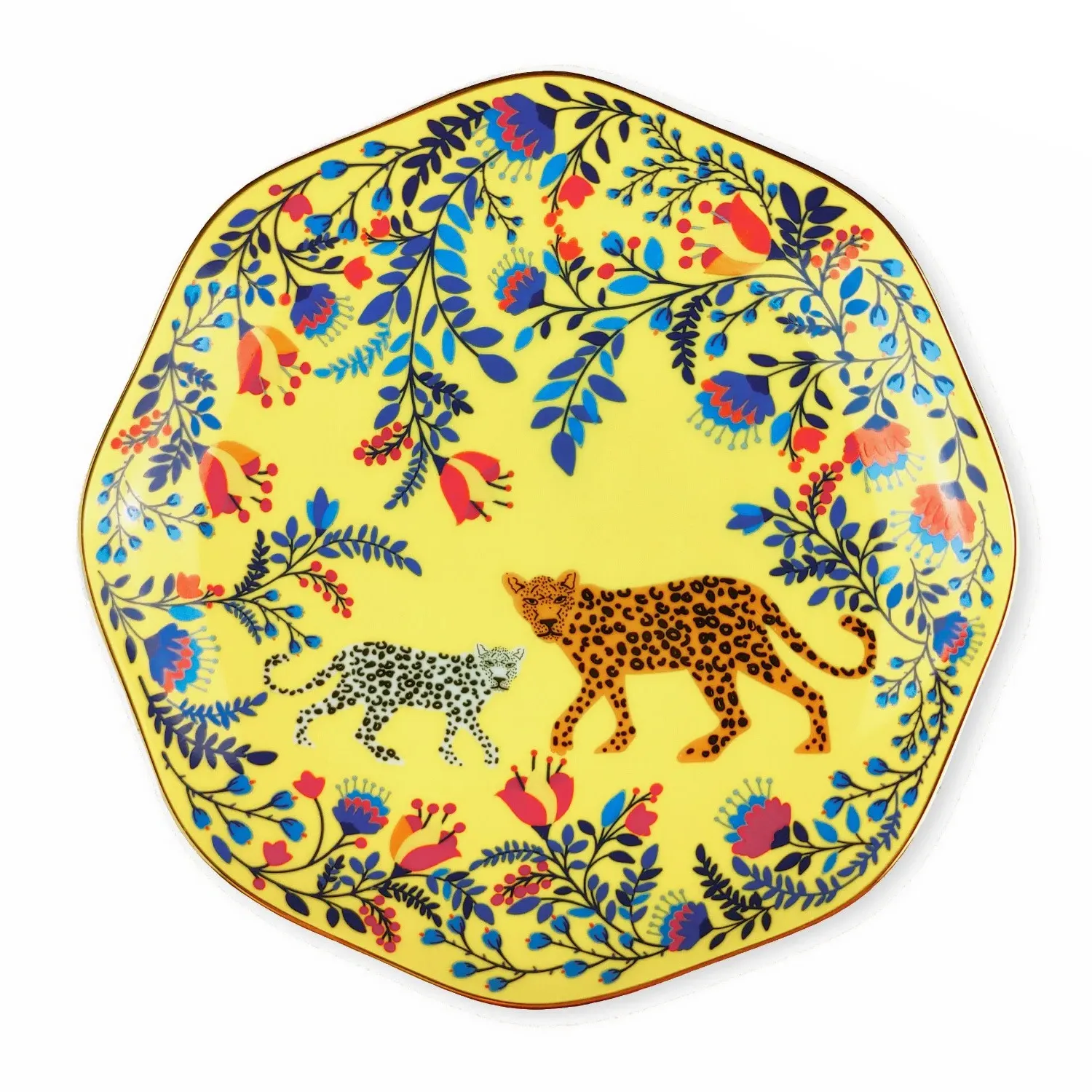 Amazon Rainforest Side Plate - Yellow, Bone China image