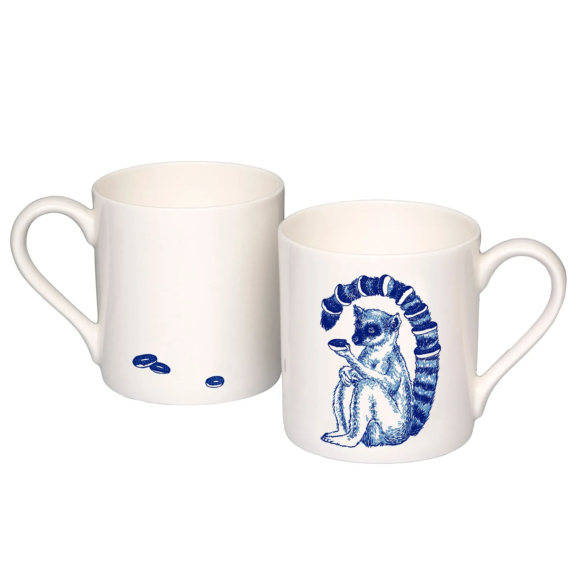 Lemur Willow Pattern Mug - White, Bone China image