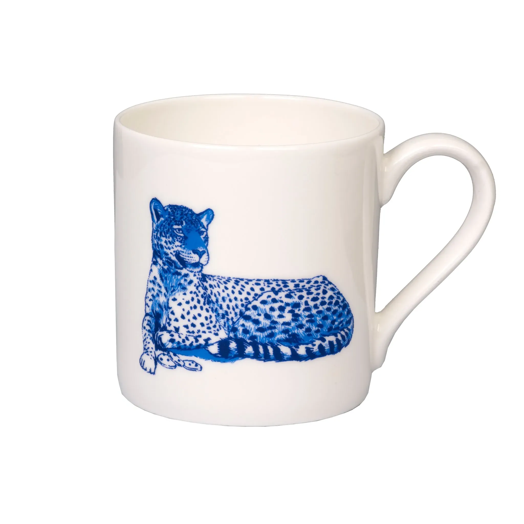Leopard Willow Pattern Mug - White, Bone China image